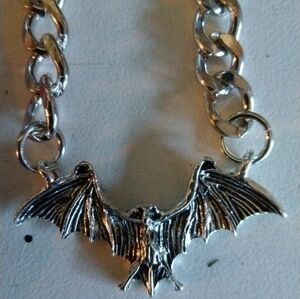 Elegant Silver Bat Wing Necklace